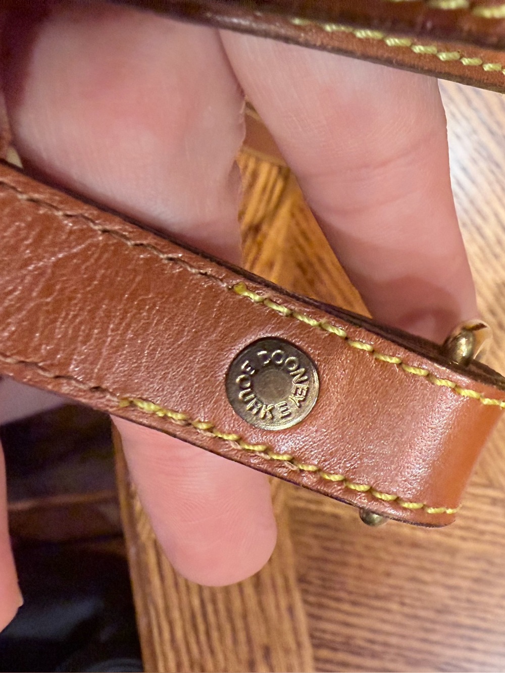 Dooney & Bourke Brown Leather Replacement Strap with Solid Brass Hardware - Picture 2 of 8